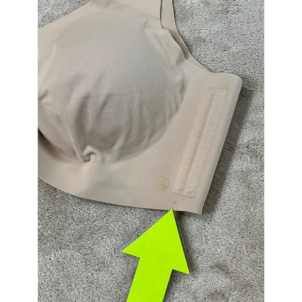 Honeylove Crossover Bra Women's XL Sand Beige Wireless Seamless Support LWBR0101
